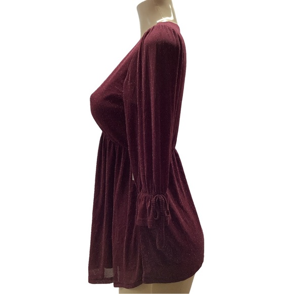 Siren Lily Small Shimmery Lined Maternity 3/4 Tie Sleeve Top, New With Tags. - Picture 6 of 7